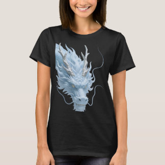 T-shirt Conception de fantasy d'art du dragon bleu clair c