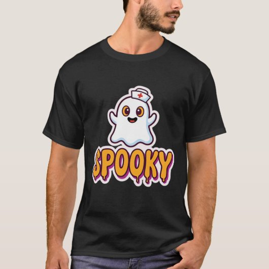 T-shirt Conception de fantôme d'Halloween d'infirmière eff (Devant)