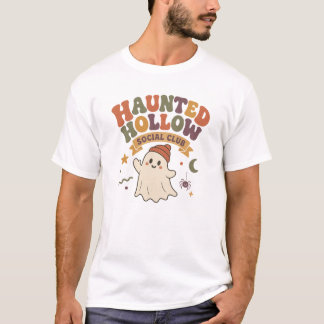 T-shirt Conception de fantôme du Haunted Hollow Social Clu