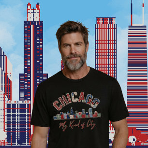 T-shirt Conception de faux patchwork vibrant Chicago