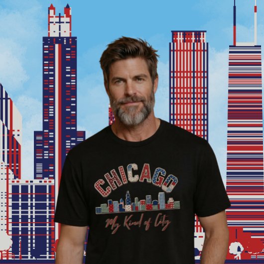 T-shirt Conception de faux patchwork vibrant Chicago