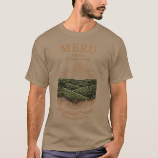 T-shirt Conception de ferme de café montagneuse