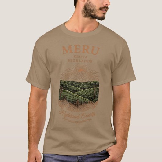 T-shirt Conception de ferme de café montagneuse (Devant)