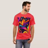 T-shirt Conception de feu de néon avec icônes de feu (Devant entier)