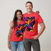 T-shirt Conception de feu de néon avec icônes de feu (Unisexe)