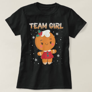 T-shirt Conception de fille d'équipe de pain d'épice migno