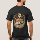 T-shirt Conception de flamant rose de marais effrayant vin (Dos)
