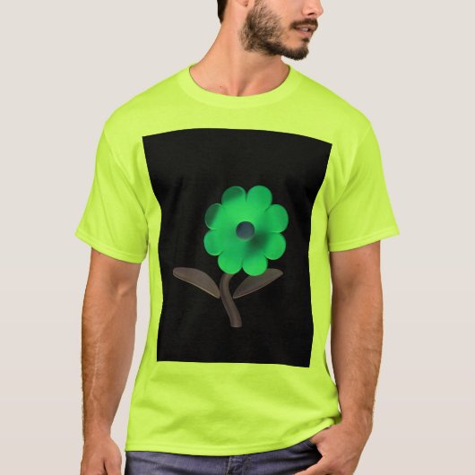 T-shirt Conception de fleur bleue 3D moderne. (Devant)