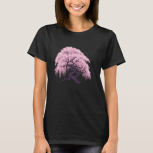 T-shirt Conception de fleur de cerisier rose minimaliste