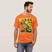 T-shirt Conception de fleur de papillon monarque délicat (Devant entier)