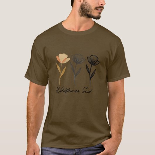 T-shirt Conception de fleurs sauvages tendance (Devant)
