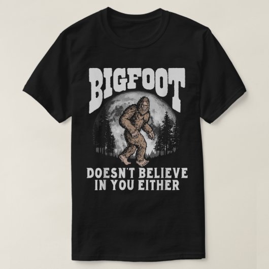 T-shirt Conception de forêt de lune Bigfoot drôle (Design devant)