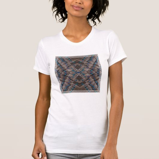 T-shirt Conception de fractale Plume de Faisan (Devant)