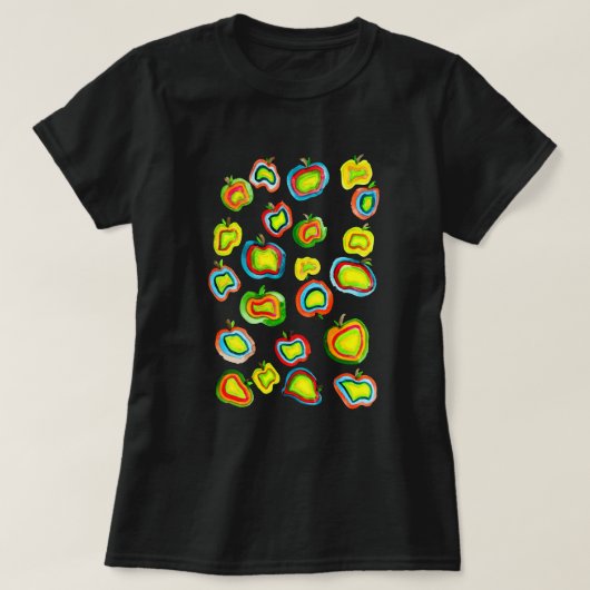 T-shirt Conception de fruit d'aquarelle pomme funky (Design devant)