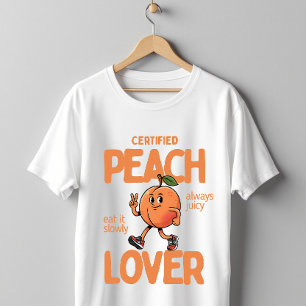 T-shirt Conception de fruit drôle mignonne amateur de pêch