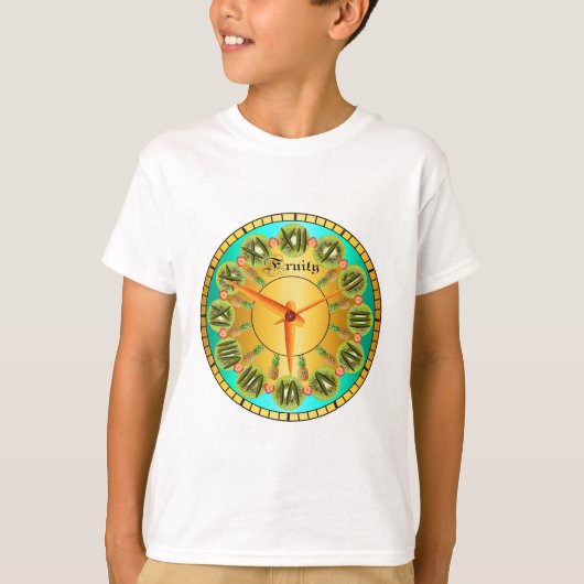 T-shirt Conception de fruits inspirante Horloge bleue méta (Devant)
