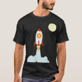 T-shirt Conception de fusée Bitcoin vers la Lune (Devant)