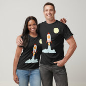 T-shirt Conception de fusée Bitcoin vers la Lune (Unisexe)