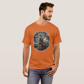 T-shirt conception de garçon de peinture de loup d'animal (Devant entier)
