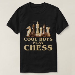 T-shirt Conception de Garçons Cool Jouant aux Échecs