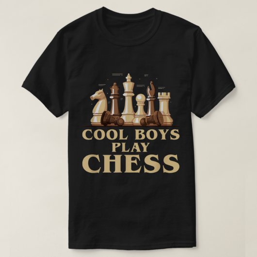 T-shirt Conception de Garçons Cool Jouant aux Échecs (Design devant)