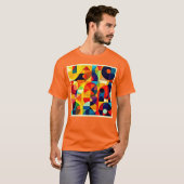T-shirt Conception de géométrie de couleur Bauhaus (Devant entier)