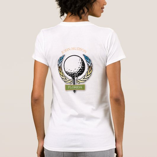 T-shirt Conception de golf avec Modèle Monogramme de couro (Dos)