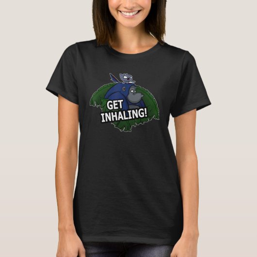 T-shirt Conception de gorille et de chat inhalant (Devant)