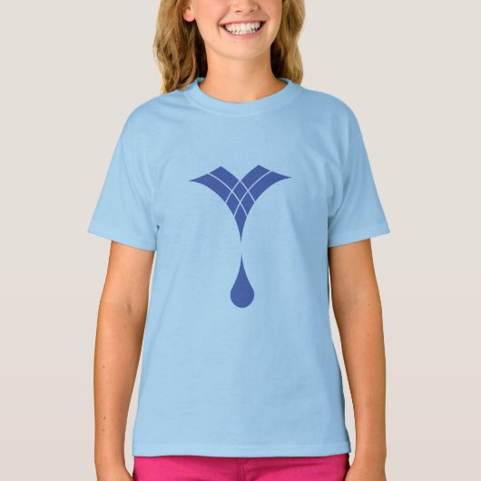 T-shirt conception de goutte d'eau bleue (Devant)