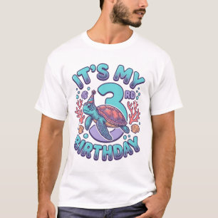 T-shirt Conception de gravure vintage tortue 3e anniversai
