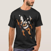 T-shirt Conception de griffe à rayure d'œil de tigre (Devant)
