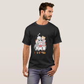 T-shirt conception de groupe de chats (Devant entier)