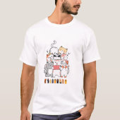T-shirt conception de groupe de chats (Devant)