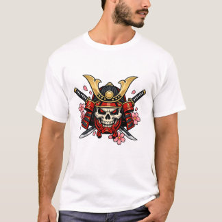 T-shirt Conception de guerrier crâne de samouraï – Katana