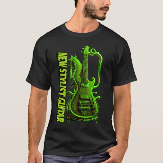 T-shirt Conception de guitare colorée Découvrez (Devant)