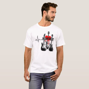 T-shirt Conception de guitare de battement de cœur