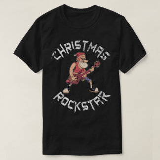T-shirt Conception de guitare de rockstar de Noël