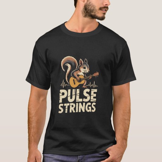 T-shirt Conception de guitare Squirrel avec thème Pulse St (Devant)