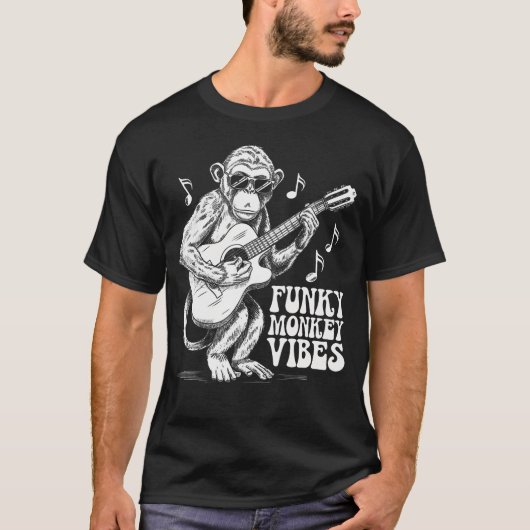 T-shirt Conception de guitare Vibes Funky Monkey pour les (Devant)