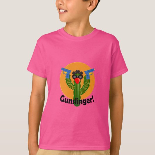 T-shirt Conception de gunslinger Cactus - Hanes pour enfan (Devant)