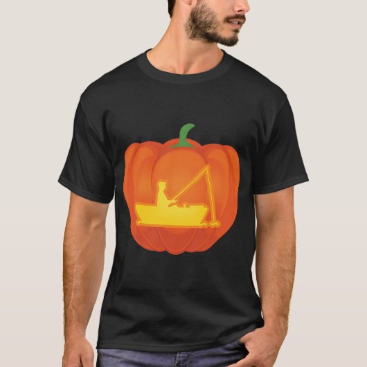 T-shirt Conception de Halloween de Jack o Lantern pêche (Devant)