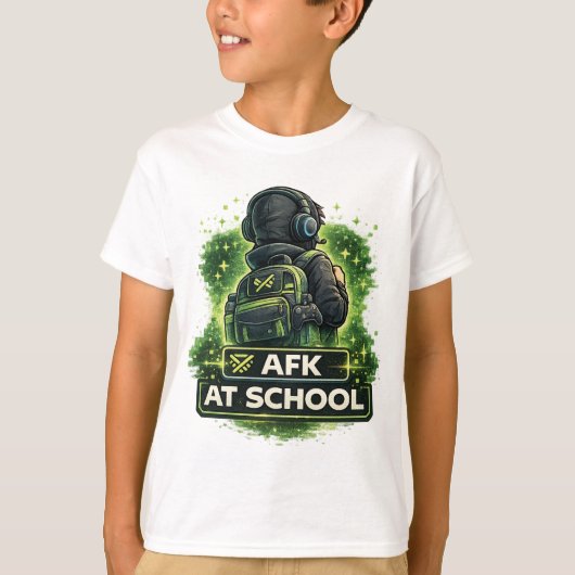 T-shirt Conception de jeu AFK à l'école (Devant)