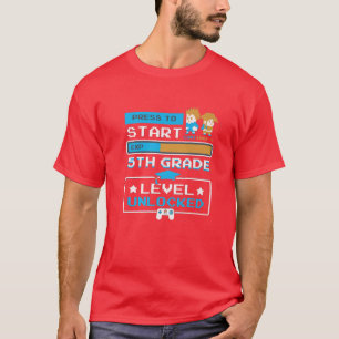 T-shirt Conception de jeux vidéo déverrouillés de 5e an