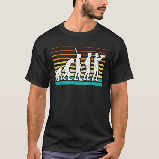 T-shirt Conception de joueur de trompette cool Évolution d (Devant)