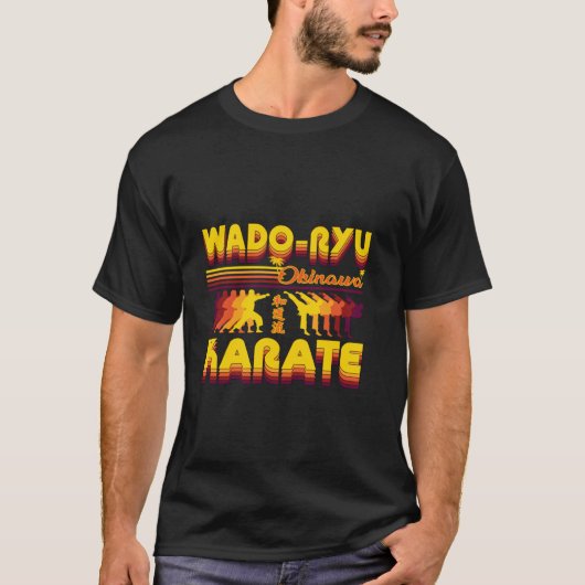 T-shirt Conception de karaté Wado-Ryu rétro classique cool (Devant)