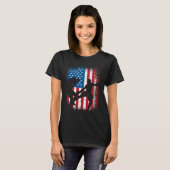 T-shirt Conception de kickboxing de drapeau des États-Unis (Devant entier)