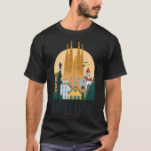 T-shirt Conception de la chemise Skyline de Barcelone Espa (Devant)