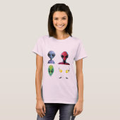 T-shirt Conception de la face Alien 3D unique (Devant entier)