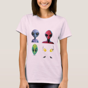 T-shirt Conception de la face Alien 3D unique