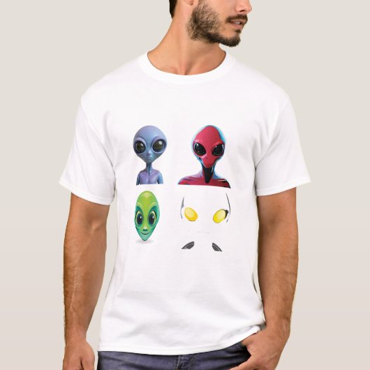 T-shirt Conception de la face Alien 3D unique (Devant)